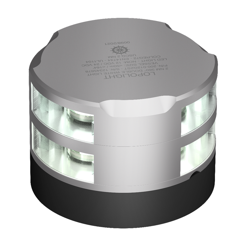 2nm 360° White, Double, silver anodized